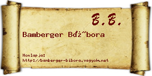 Bamberger Bíbora névjegykártya